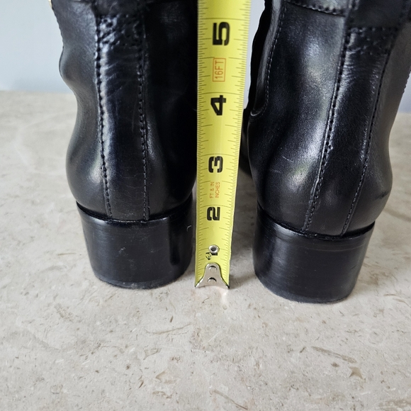 Michael Kors Hamilton Riding Boots Women’s Size 7.5 Black Leather Knee High Gold - Picture 6 of 12